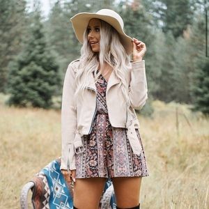 Nanamacs Bad and Beautiful Faux Suede Moto Jacket